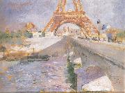Carl Larsson The Eiffel Tower Under Construction oil painting